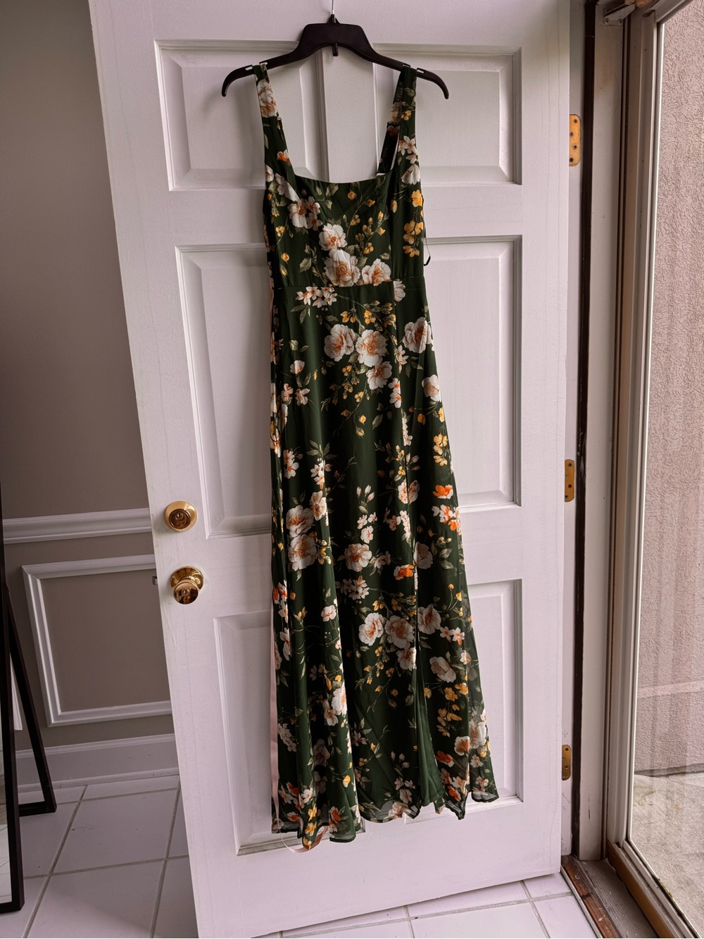 NWT Lulus Remarkable Arrival Emerald Green Floral Sleeveless Maxi Dress - Picture 4 of 7